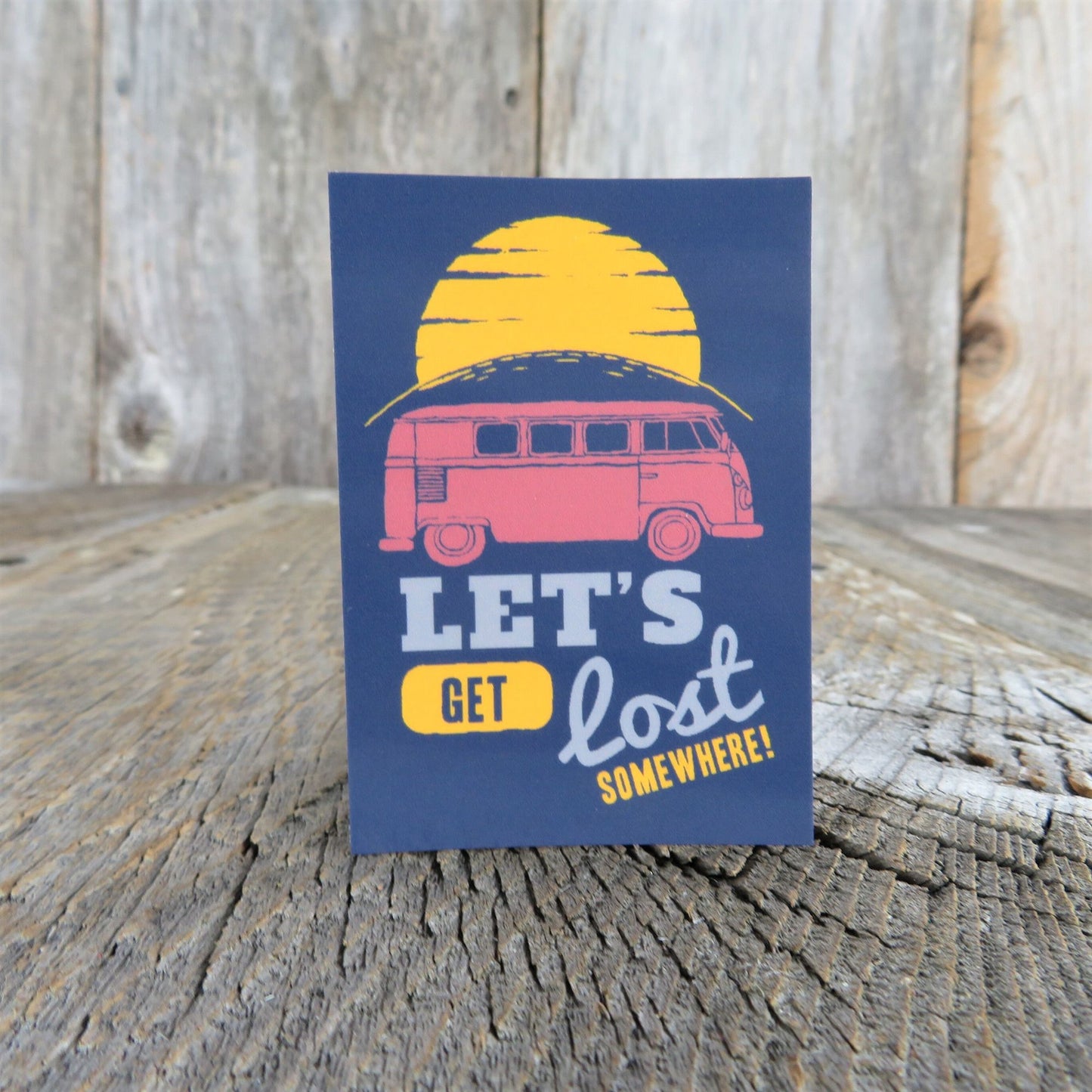 Let's Get Lost Somewhere Sticker Travel Van Adventure Outdoor Lover Retro Color Waterproof Travel Souvenir Water Bottle Laptop