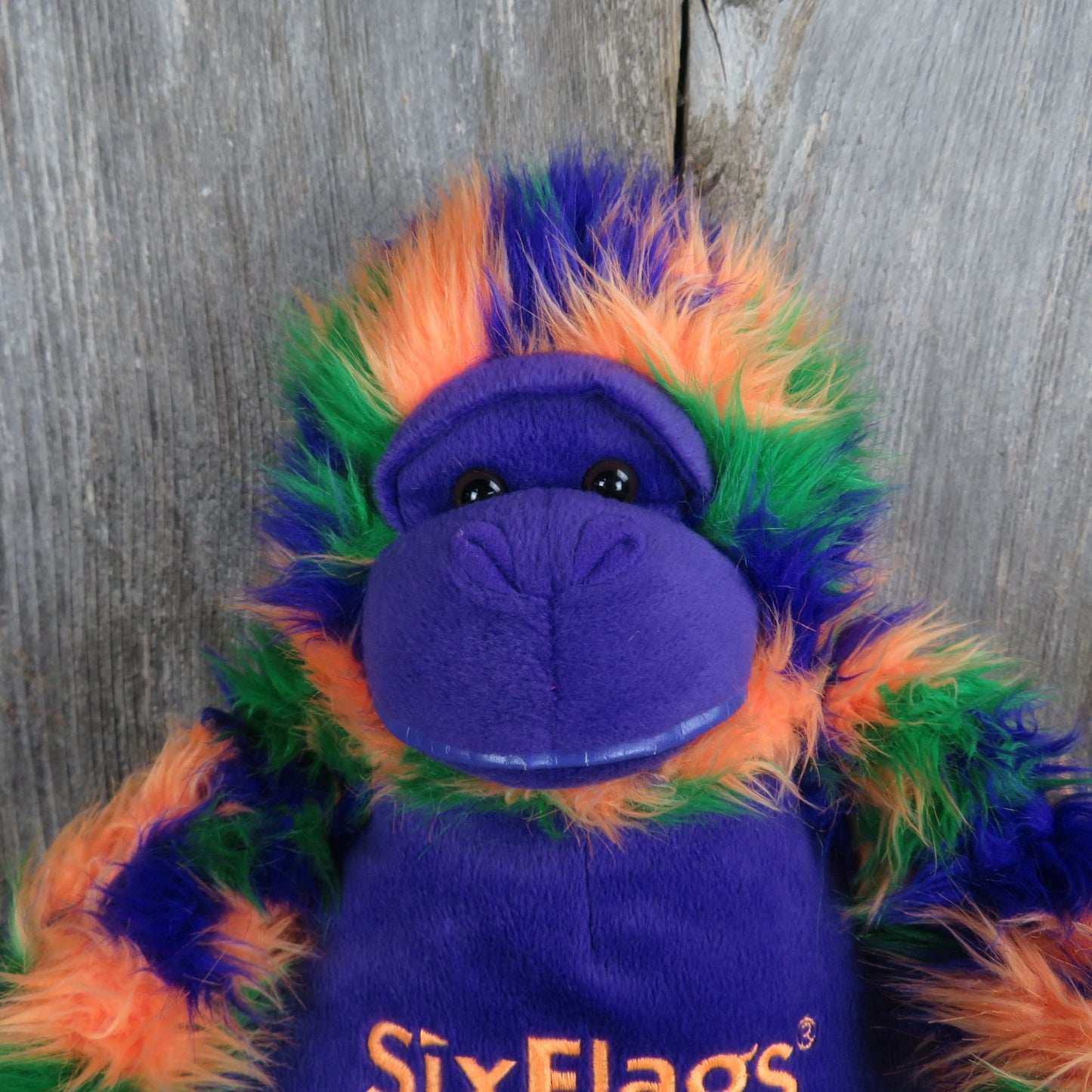 Purple Orangutan Plush Multicolored Monkey Six Flags Ape Gorilla Stuffed Animal
