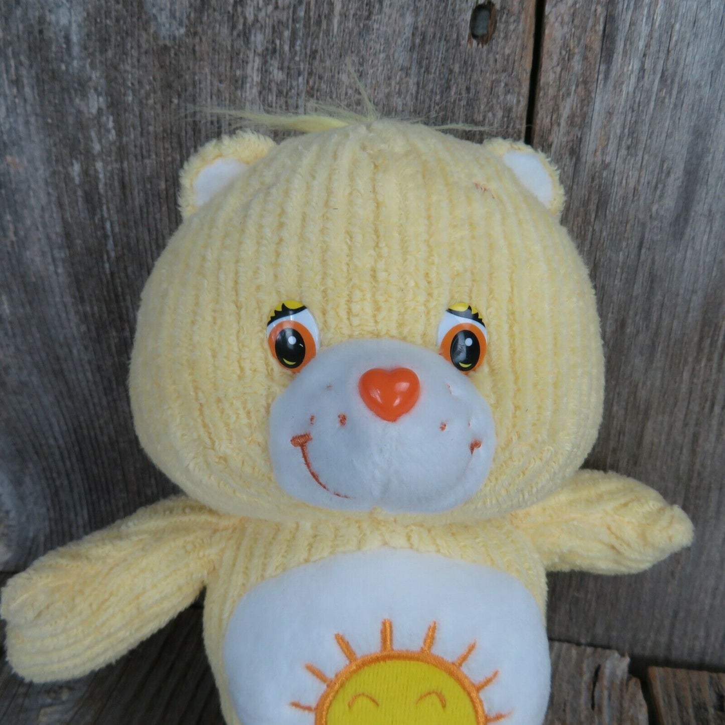 Sunshine Yellow Care Bears Plush Funshine Chenille Corduroy Stuffed Animal 2004