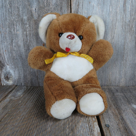 Vintage Teddy Bear Plush Musical Animal Toys Rock A Bye & Goodnight Brahms' Lullaby Stuffed Animal Music Box 1988
