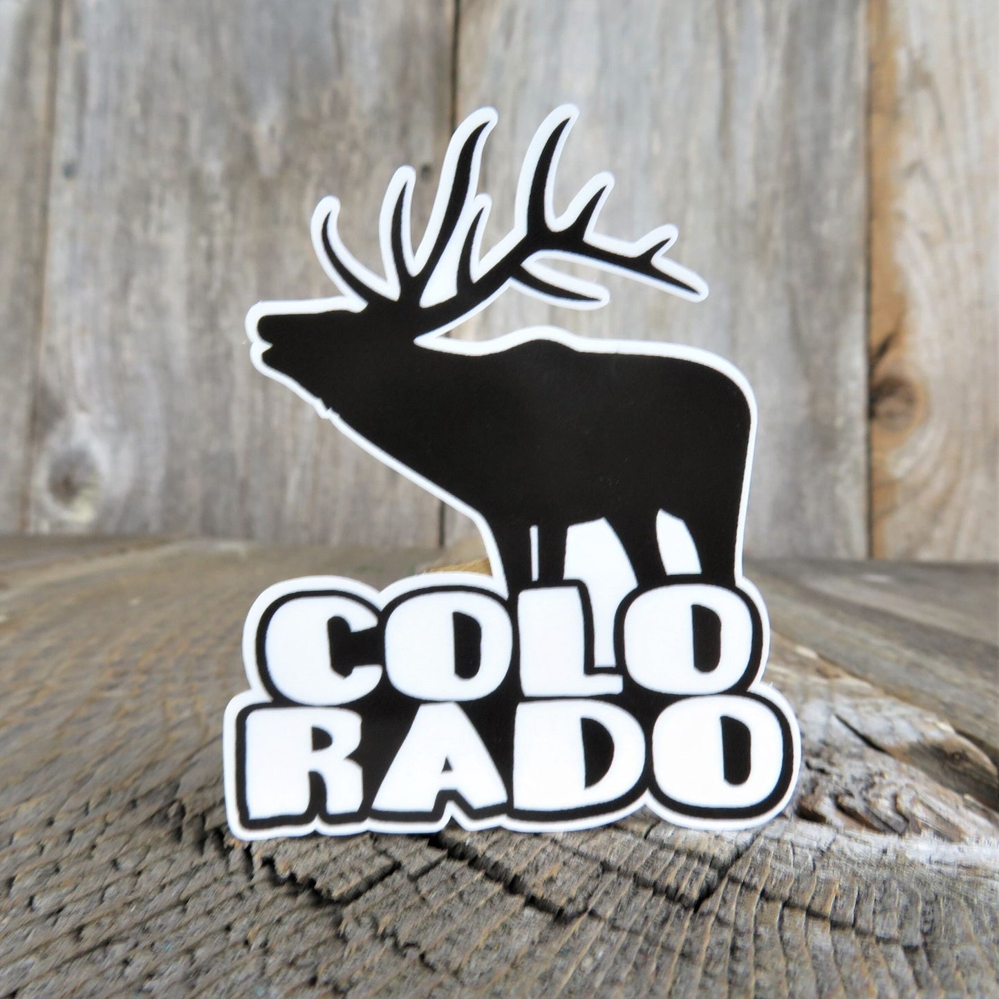 Colorado Elk Sticker Mule Deer Block Letters Sticker Hunter Outdoor Souvenir Waterproof Travel Water Bottle Laptop