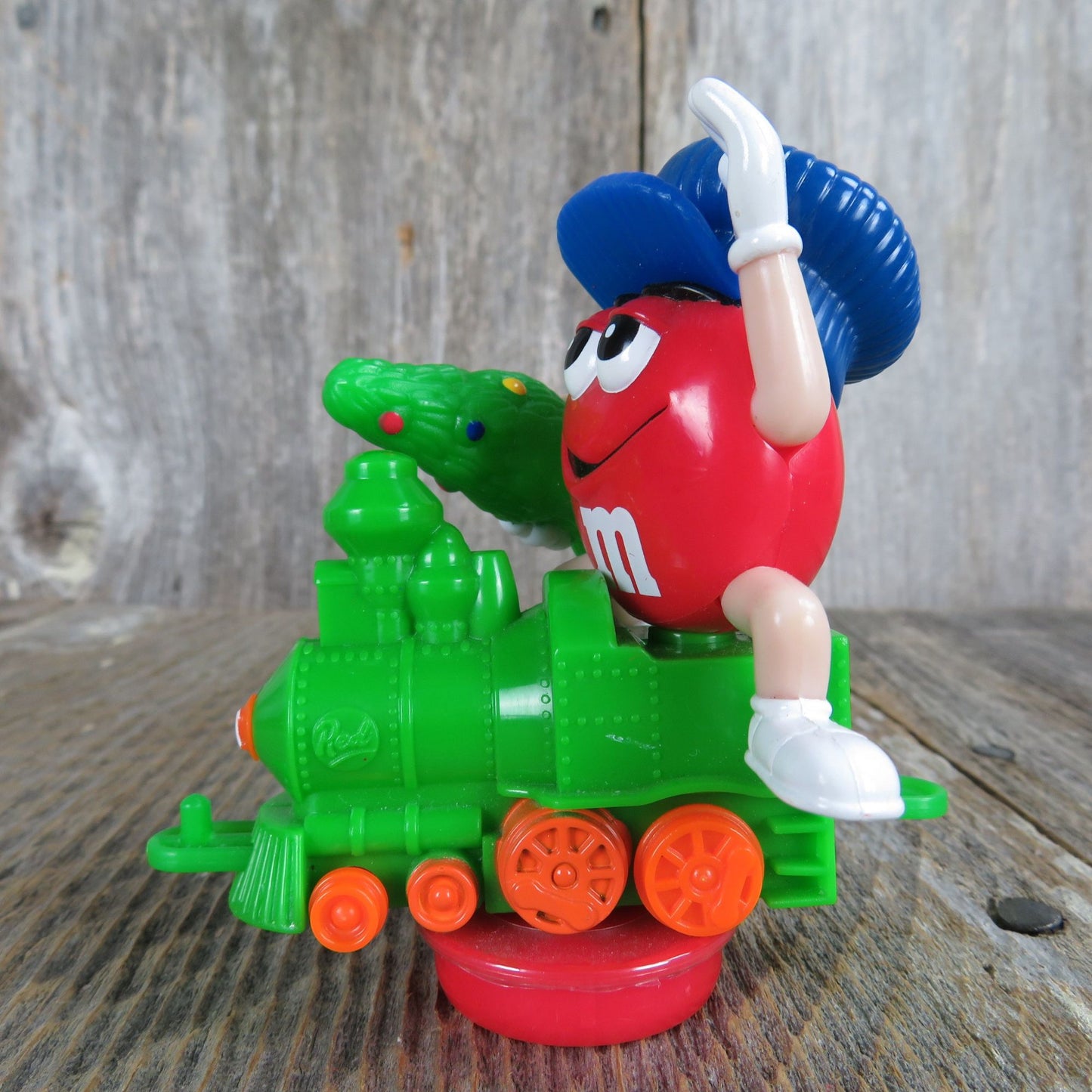 Vintage M&M Train Xmas Candy Tube Topper Engine Figure Christmas