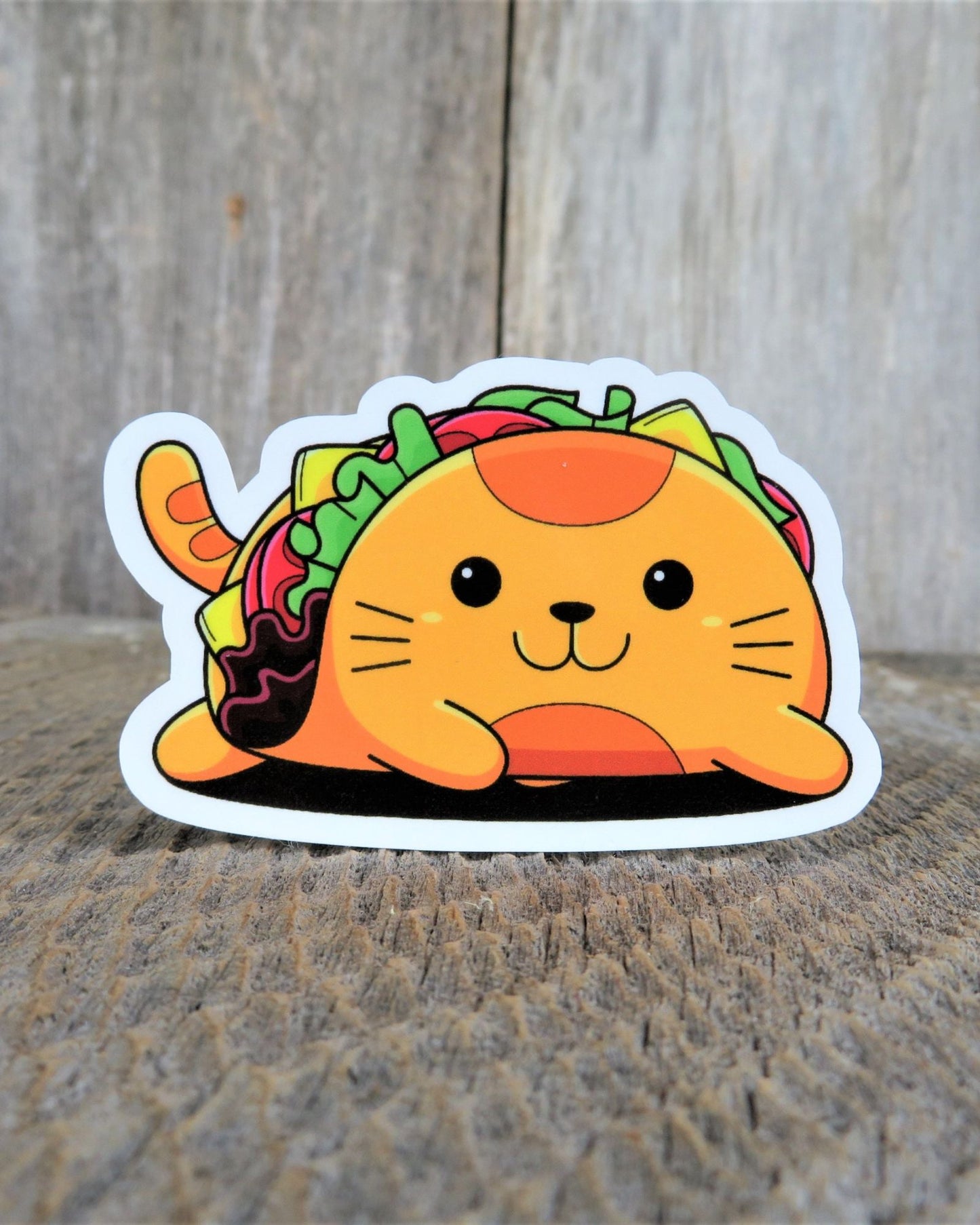 Taco Cat Sticker Funny Full Color Waterproof Cat Lover Taco Tuesday Humor Sticker