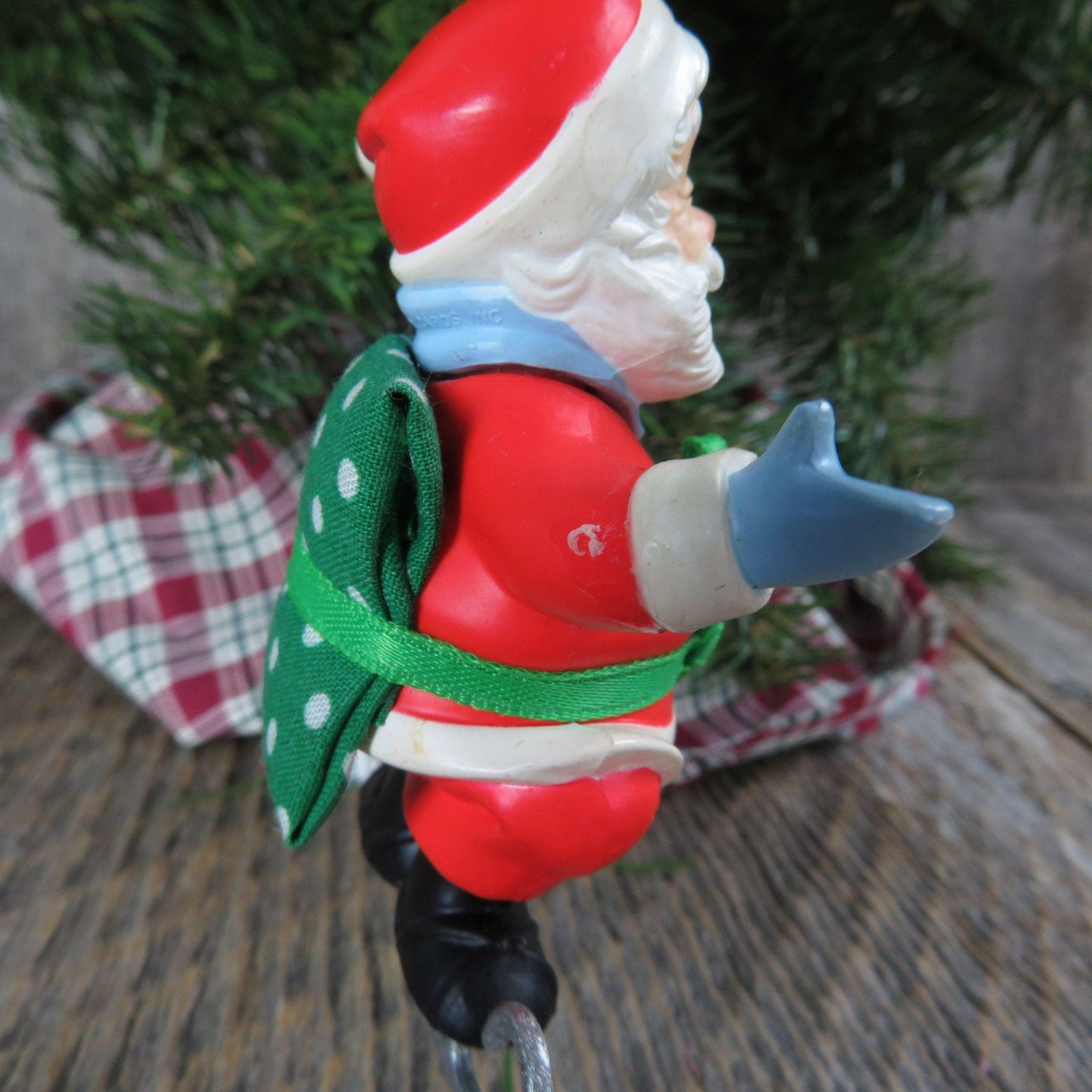 Vintage Santa Ice Skates Ornament Soft Landing Hallmark Christmas 1988