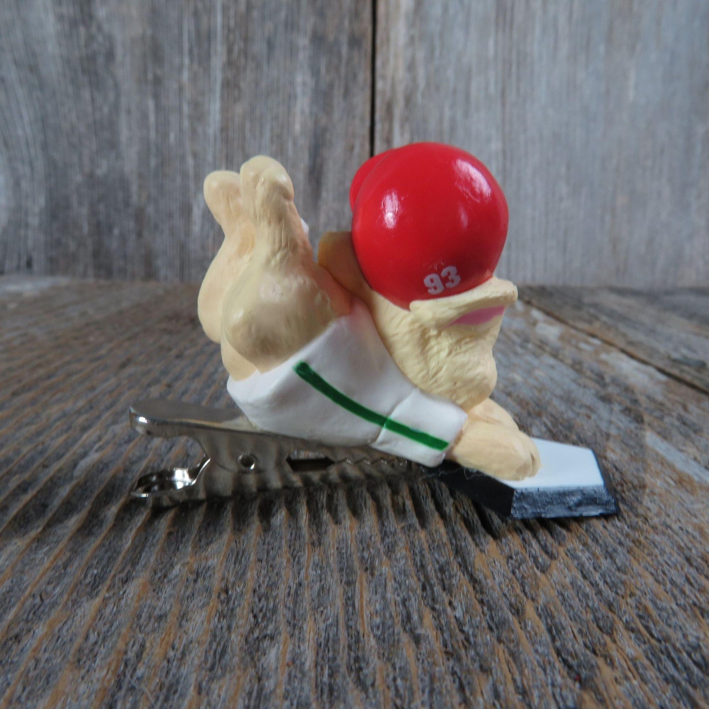 Vintage Home For Christmas Hallmark Baseball Sliding to Home Plate Ornament Christmas 1993 Clip on