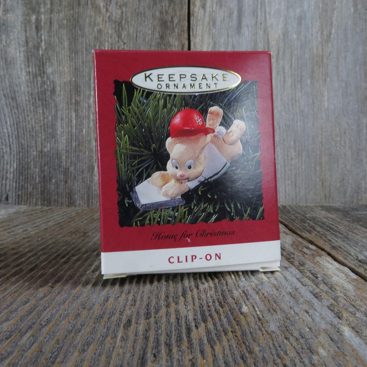 Vintage Home For Christmas Hallmark Baseball Sliding to Home Plate Ornament Christmas 1993 Clip on