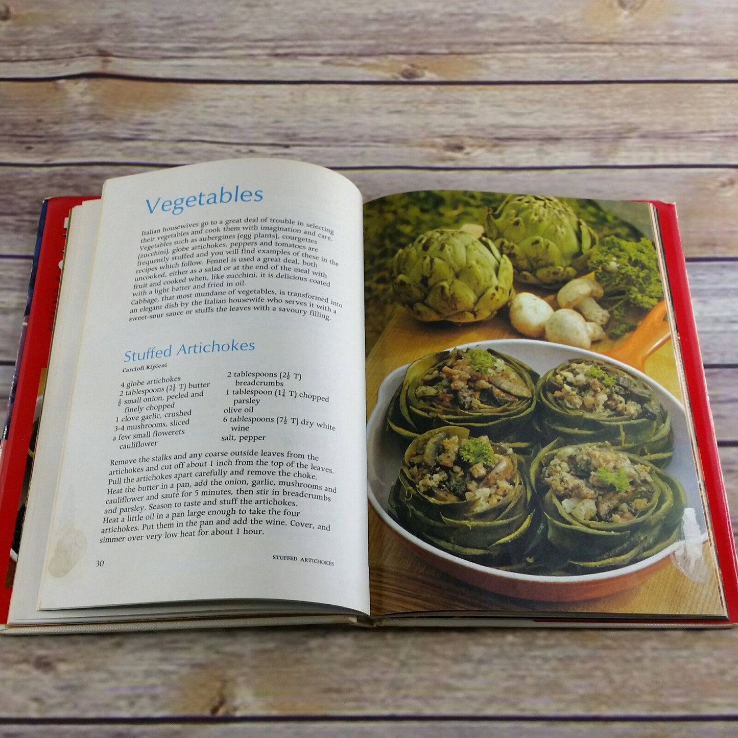 Vintage Popular Italian Cookbook Italian Cooking Recipes 1977 Hardcover Marion Howells Salads Soups Vegetables Sauces Desserts