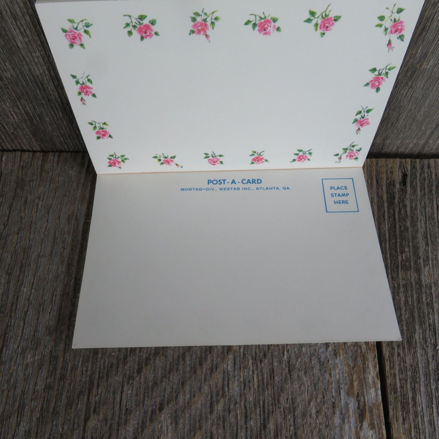 Vintage Blank Note Cards Post A Card Book Montag Thank You Flowers Floral Postcard