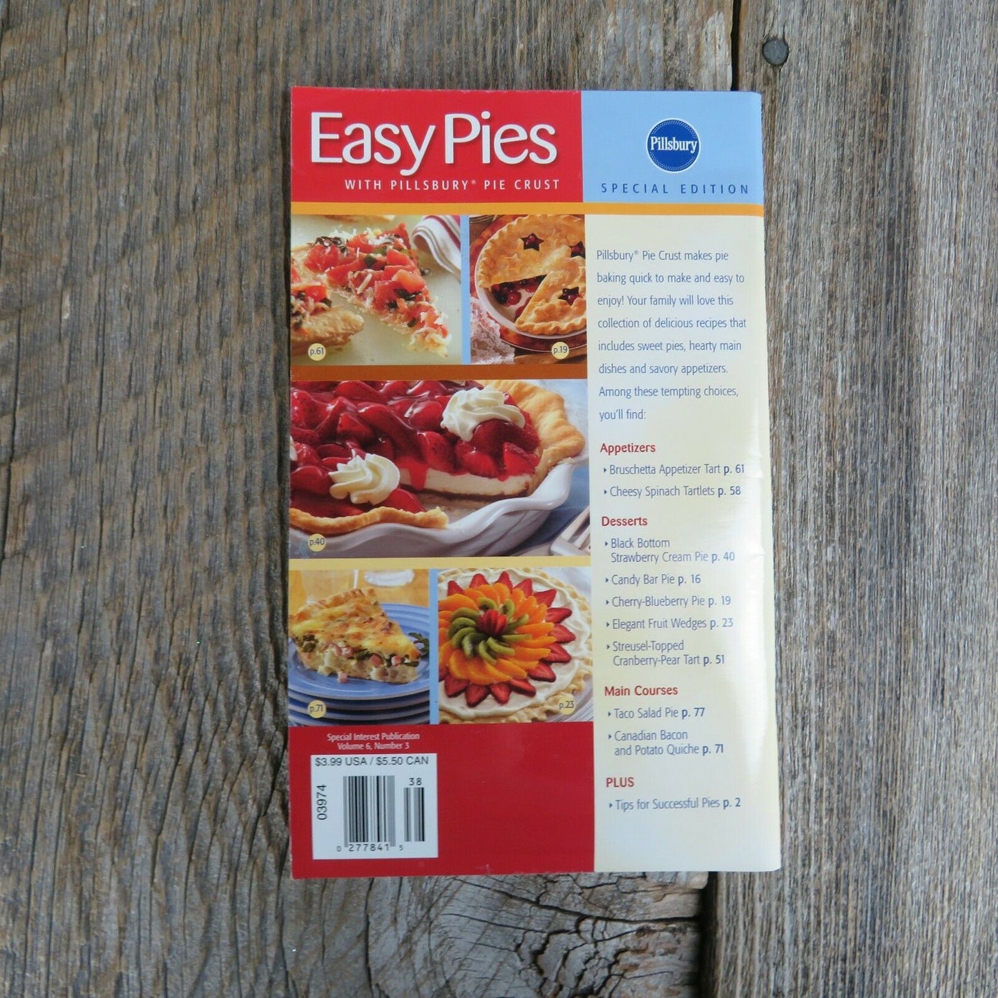 Easy Pies Cookbook Pillsbury Pamphlet 2004 Booklet Grocery Store Sweet Savory