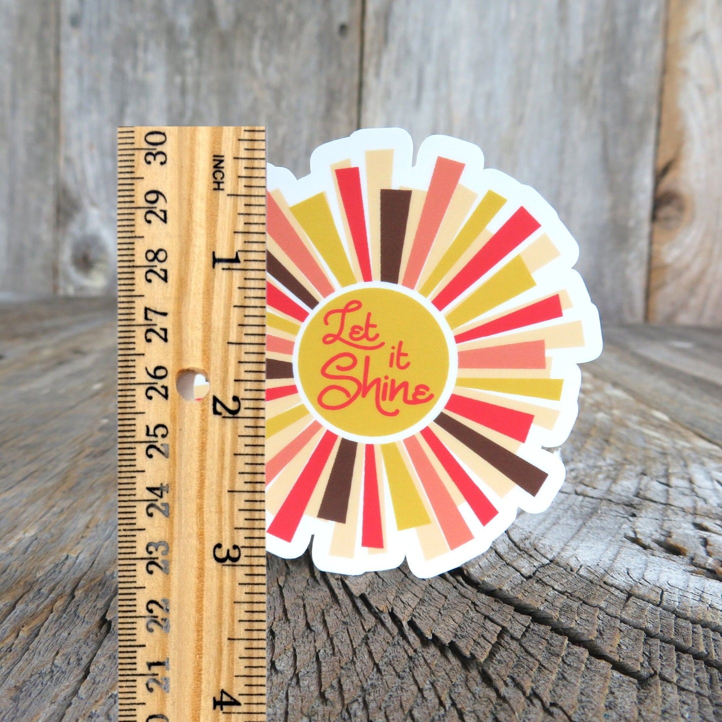 Let It Shine Sticker Sunshine Retro BoHo Positive Saying Full Color Waterproof Sun