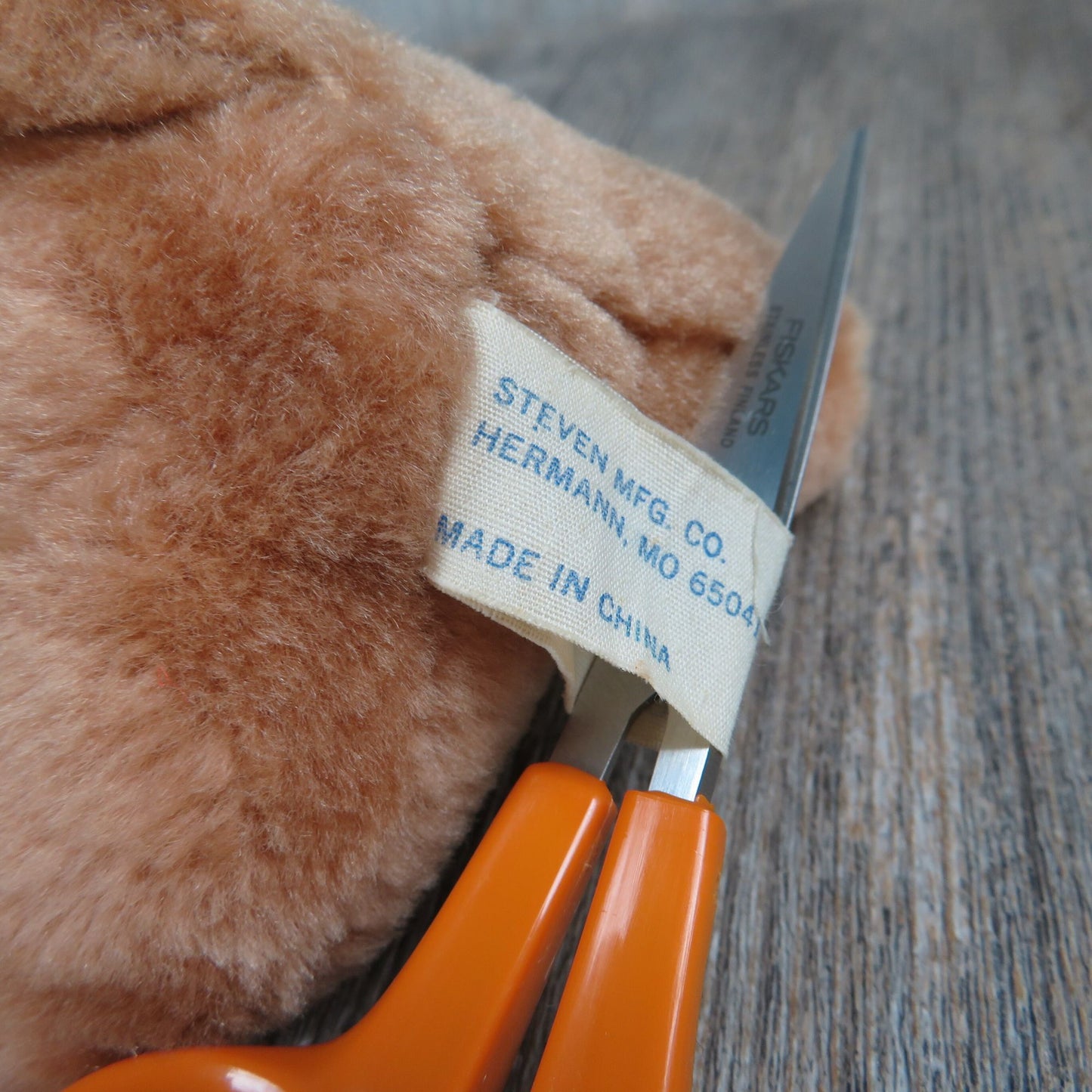 Vintage Koala Bear Plush Tan Brown White Belly Blue Bow Stuffed Animal Steven MFG