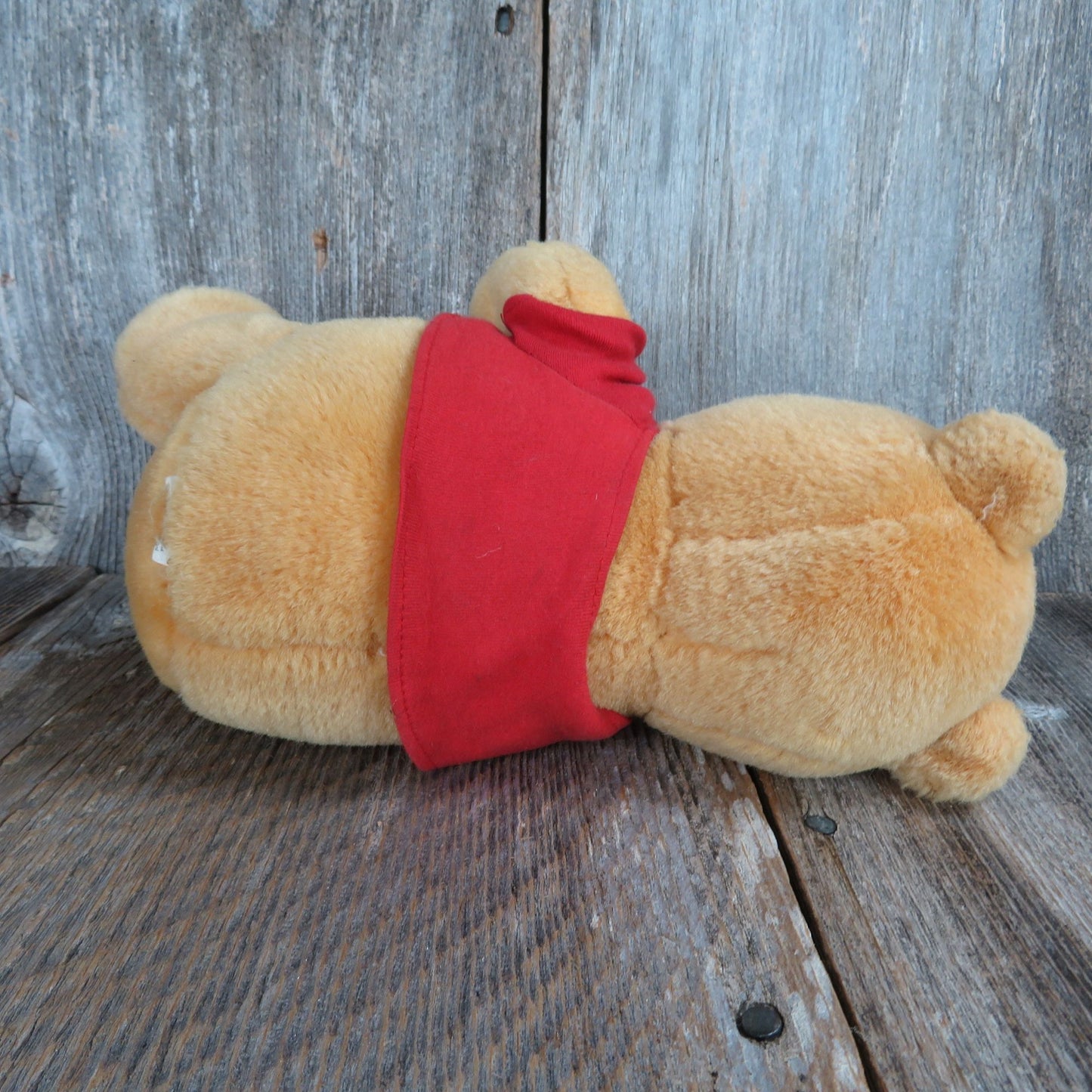 Vintage Winnie the Pooh Bear Plush Stuffed Animal Disney Orange Red Shirt