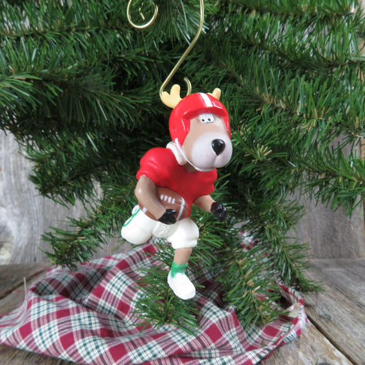 Vintage Football Ornament Blitzen Reindeer Champs Hallmark Christmas 1993