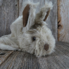 Load image into Gallery viewer, Vintage Bunny Rabbit Puppet Plush Brown Grey Cream Folkmanis Furry Folk Pawpets Easter Glove Hand Stuffed Animal 1978