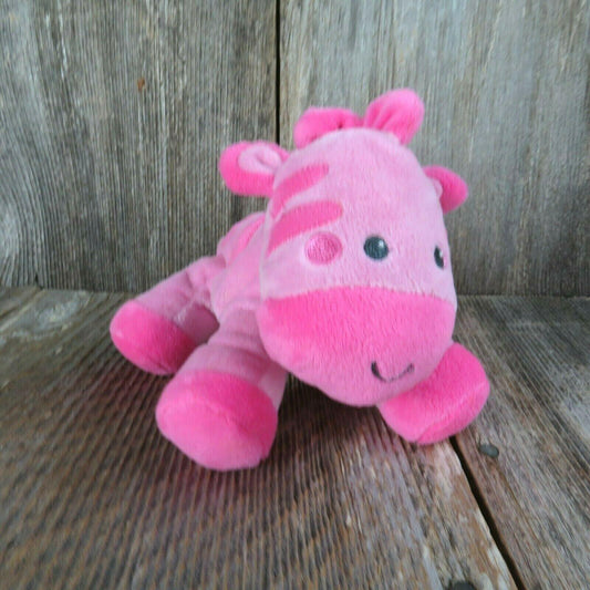 Pink Giraffe Plush Fisher Price Sewn Eyes Pink Rattle Crinkle Mattel 2014