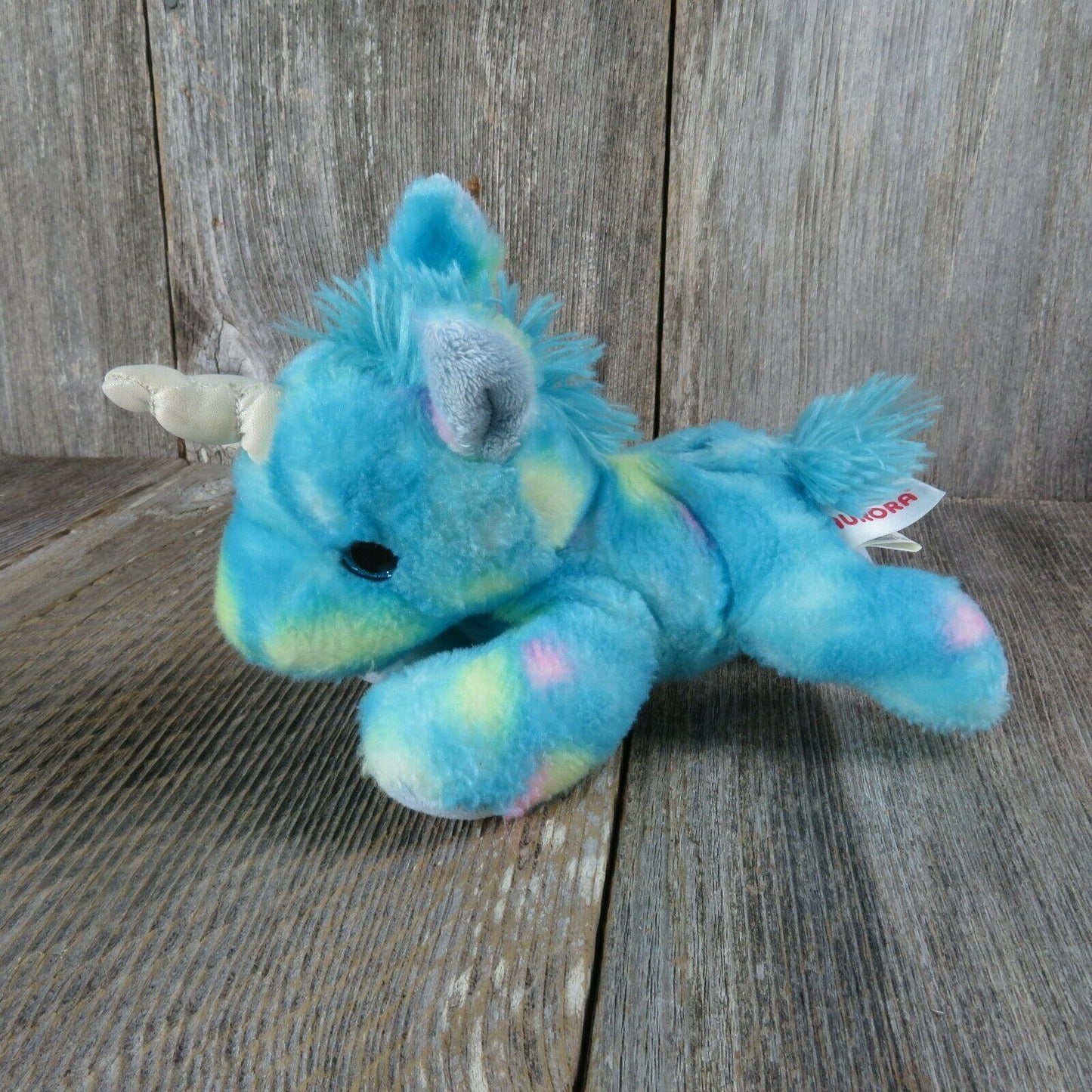 Blue Unicorn Plush Pink Yellow Aurora Stuffed Animal