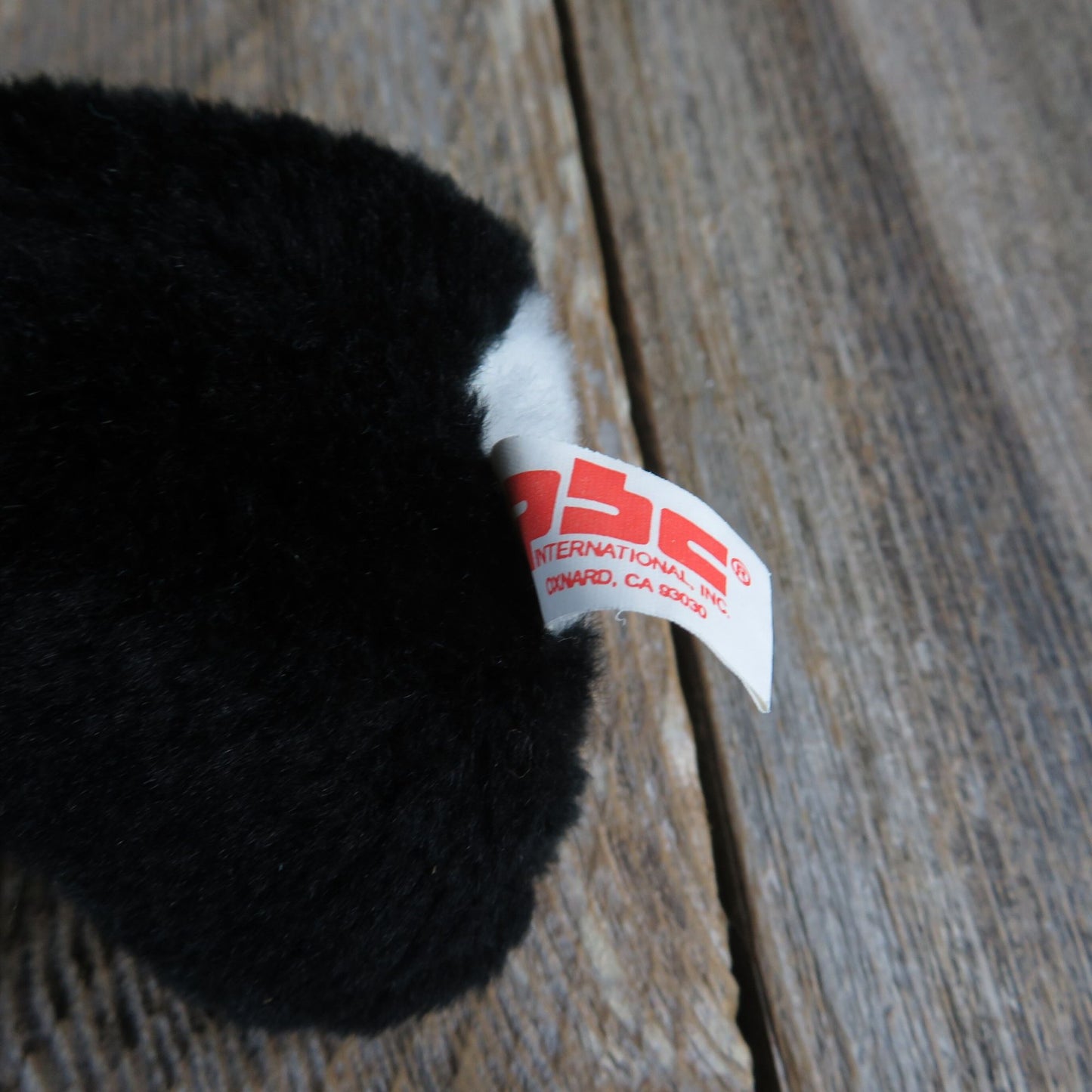 Vintage Panda Bear Plush Mini PBC International Stuffed Animal Black and White