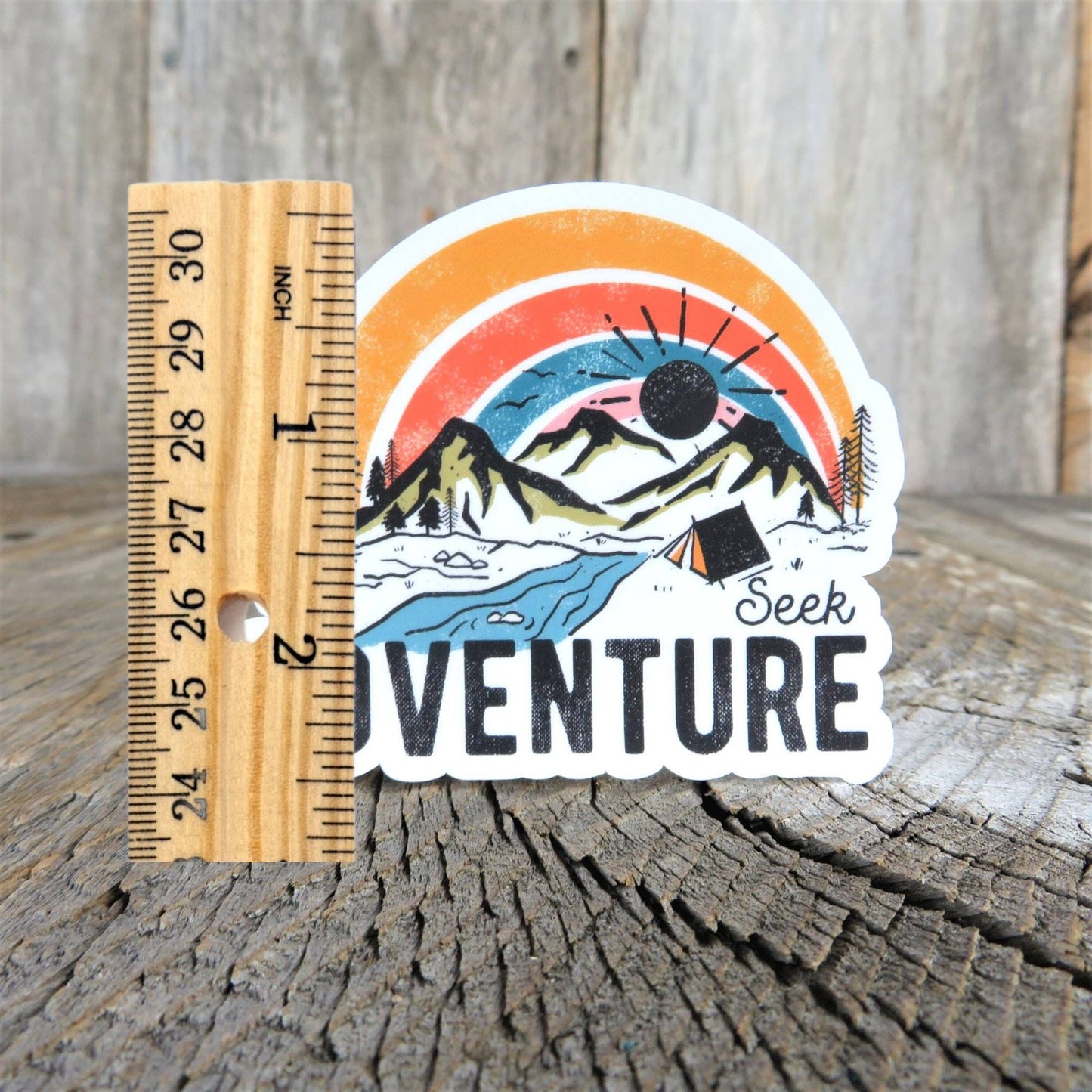 Seek Adventure Sticker Full Color Waterproof Outdoors Camping Mountains Water Bottle Sticker