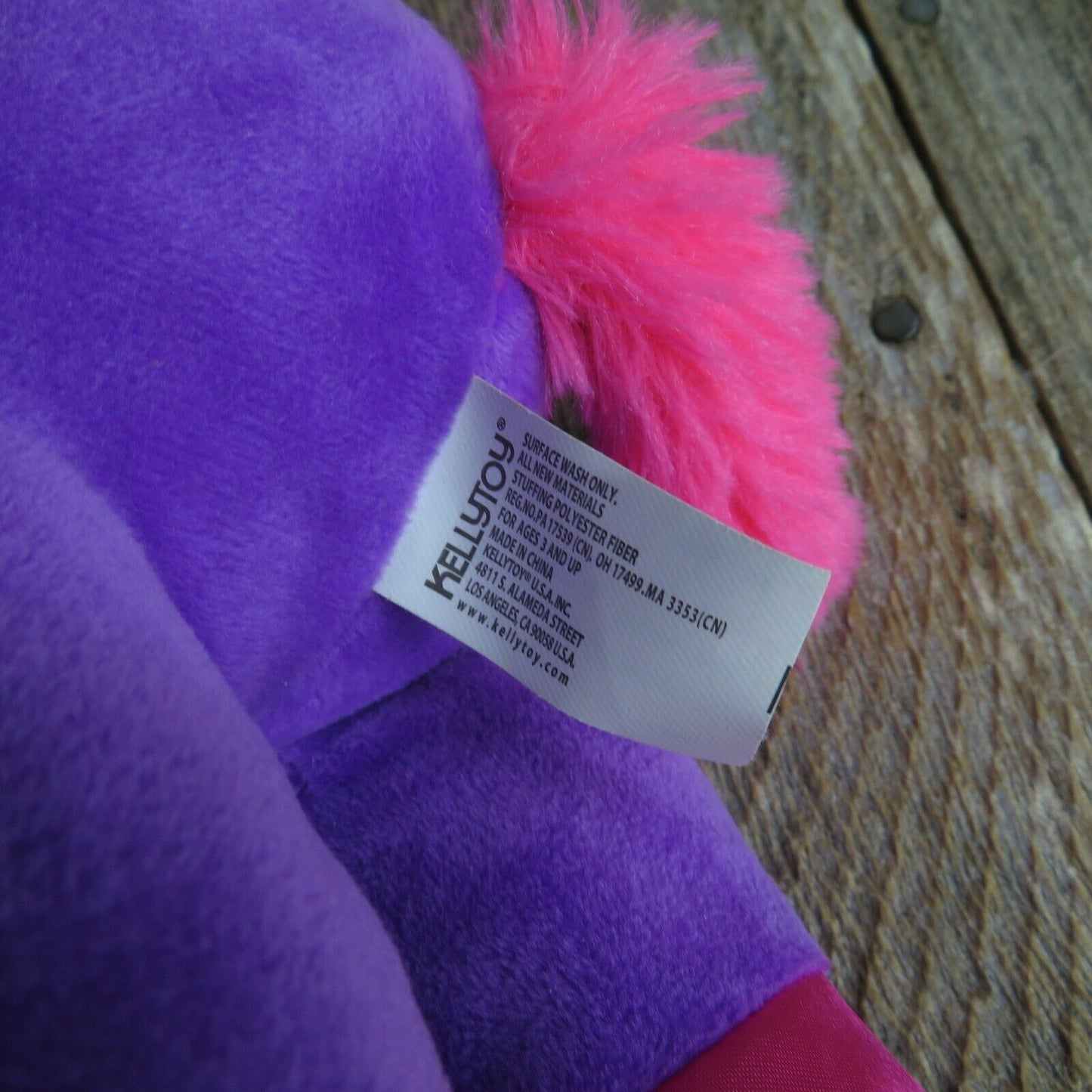 Purple Unicorn Plush Hot Pink Horn Sewn Eyes Kellytoy Easter Standing 2019