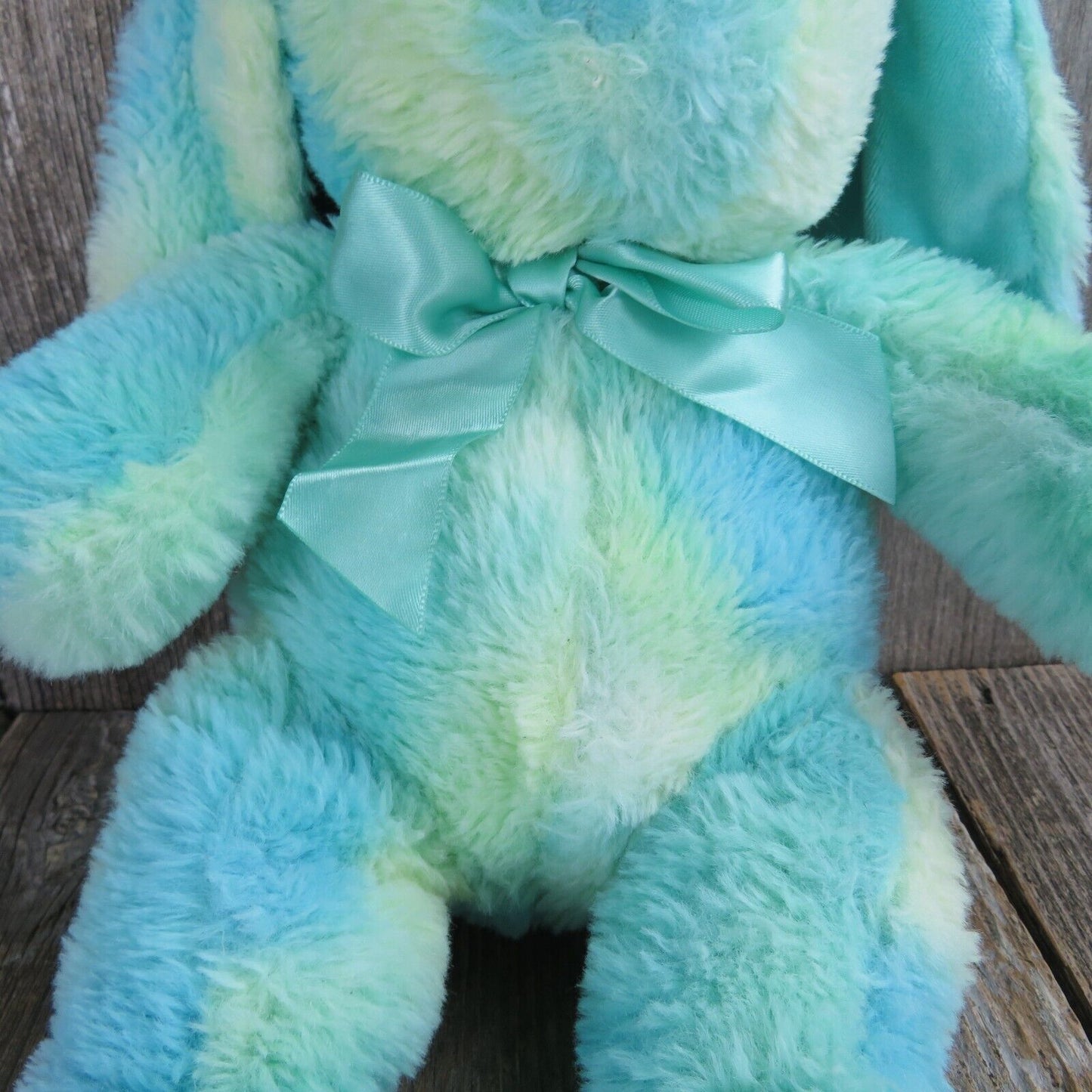 Bunny Plush Green Blue Yellow Ears Ribbon Bow Kellytoy Rabbit Stuffed Animal