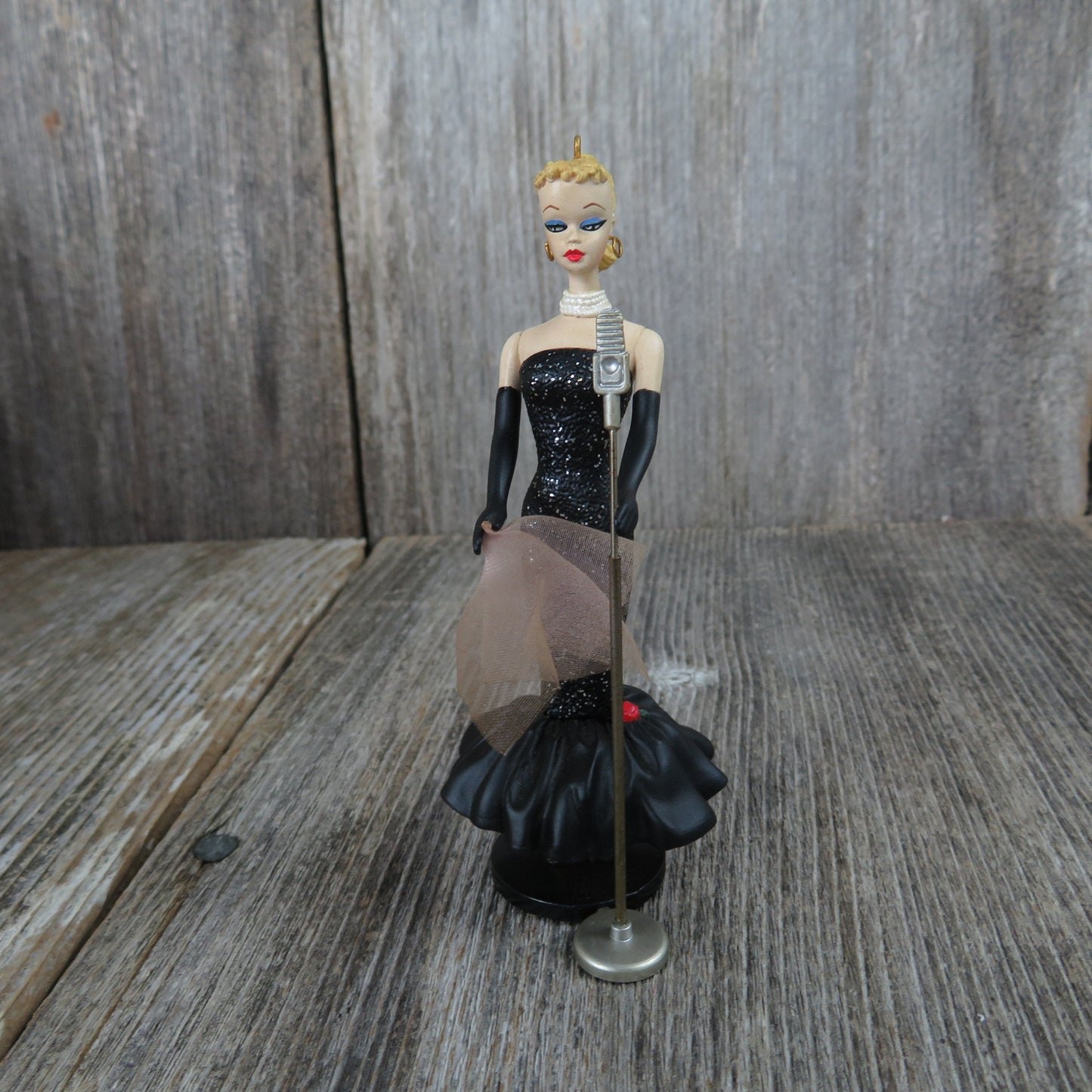 Vintage Barbie Ornament Solo in the Spotlight Hallmark Blonde Black Dr At Grandma's Table Vintage Barbie Ornament Solo in the Spotlight Hallmark Blonde Black Dr At Grandma's Table