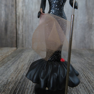 Vintage Barbie Ornament Solo in the Spotlight Hallmark Blonde Black Dress Microphone 1995