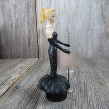 Load image into Gallery viewer, Vintage Barbie Ornament Solo in the Spotlight Hallmark Blonde Black Dress Microphone 1995
