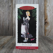 Load image into Gallery viewer, Vintage Barbie Ornament Solo in the Spotlight Hallmark Blonde Black Dress Microphone 1995