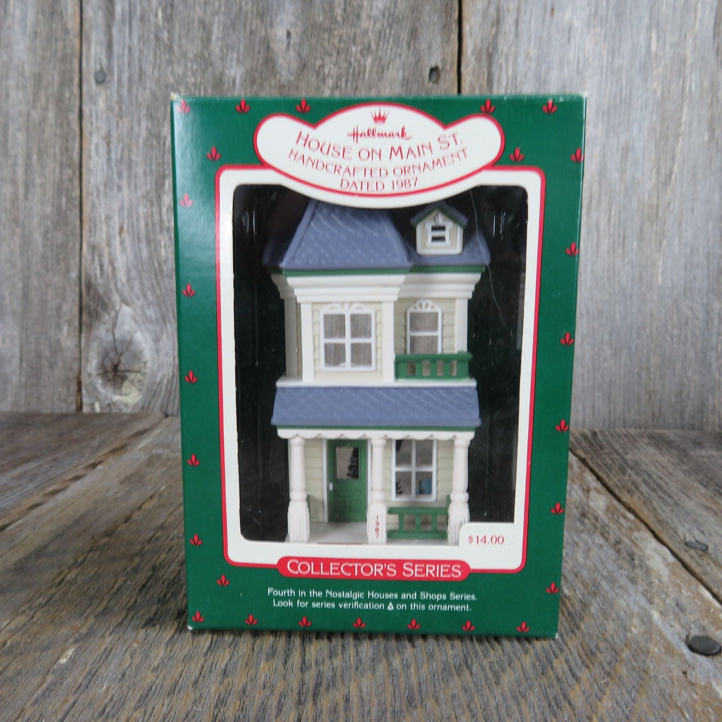 Vintage House On Main Street Ornament Miniature Nostalgic Houses Shops Hallmark Christmas 1987