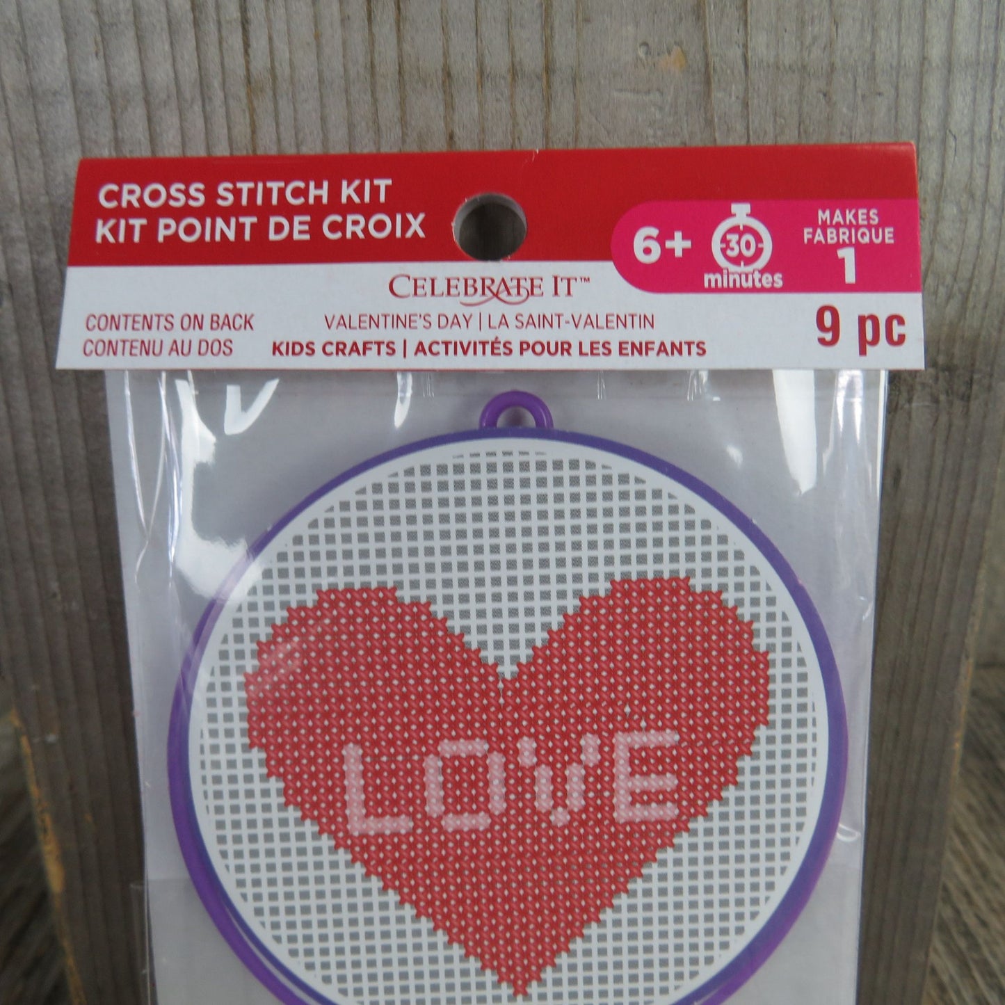 Cross Stitch Love Heart Kit Valentine's Day Kids Craft Plastic Canvas Group Activity