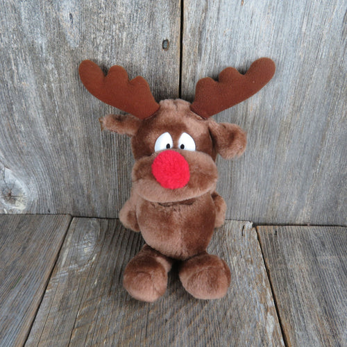 Vintage Reindeer Plush Radar Deer Red Nose Russ Stuffed Animal Korea