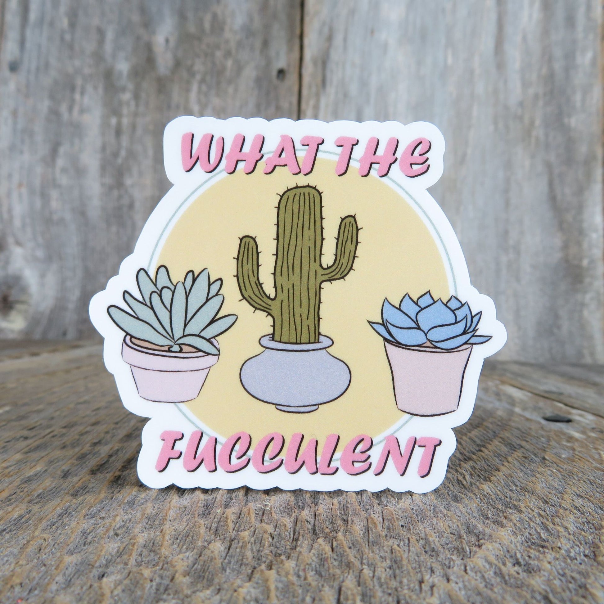 succulent plant stickers What the Fucculent Sticker Succulent Plant Addict Funny Swear Word Cactus
