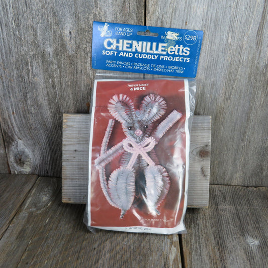 Vintage Mice Craft Kit Chenille-etts Projects Blue Jay Brand Mouse Pipe Cleaner Chenille Art Kids Activities Made in USA
