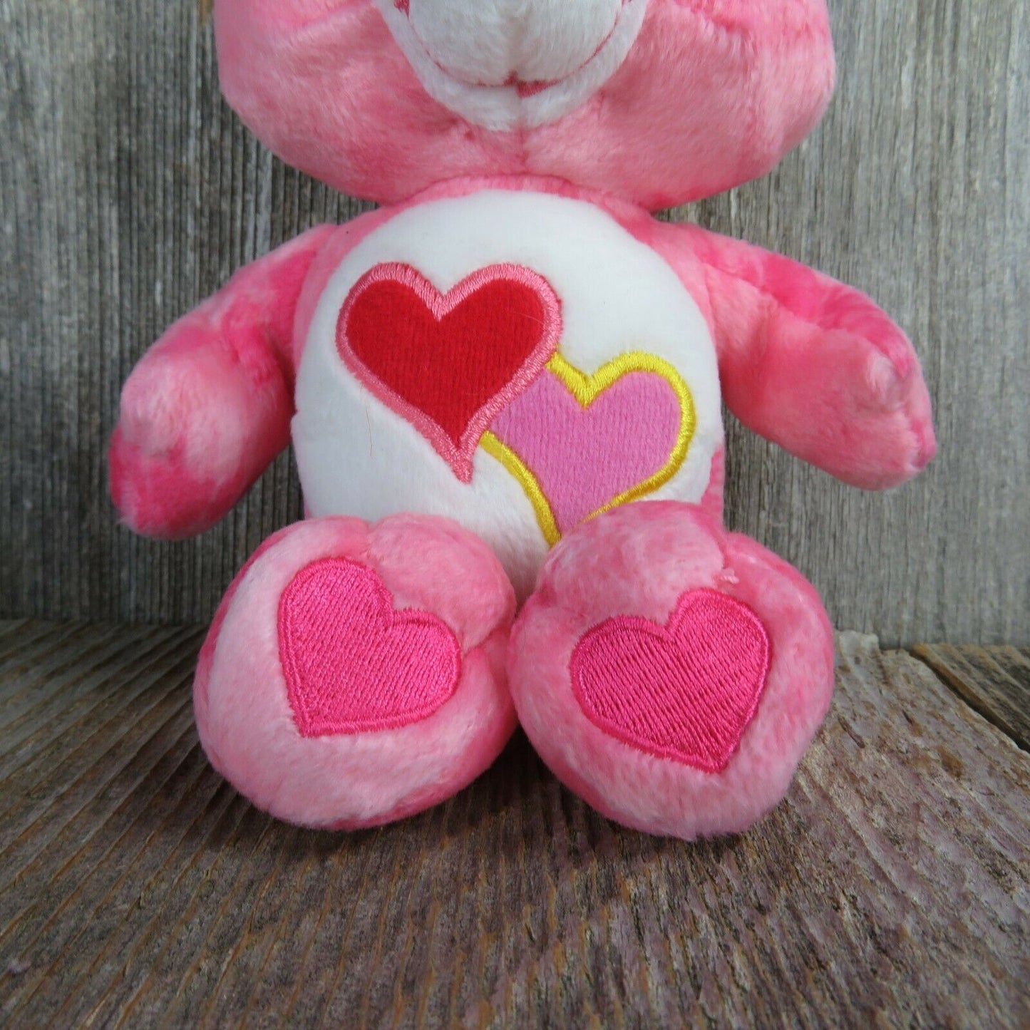 Pink Hearts Care Bears Plush Love A Lot 2003 Tie Dye Stuffed Animal Play Along