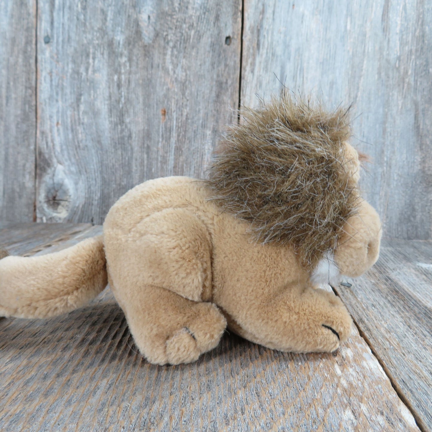 Lion Plush Brown Small Stuffed Animal Dakin Plastic Nose Vintage