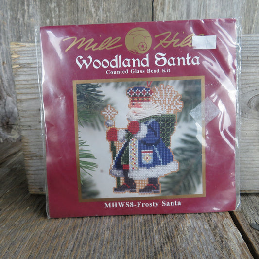 Frosty Santa Ornament Beaded Cross Stitch Kit Mill Hill Woodland Unused Counted Glass Bead Kit