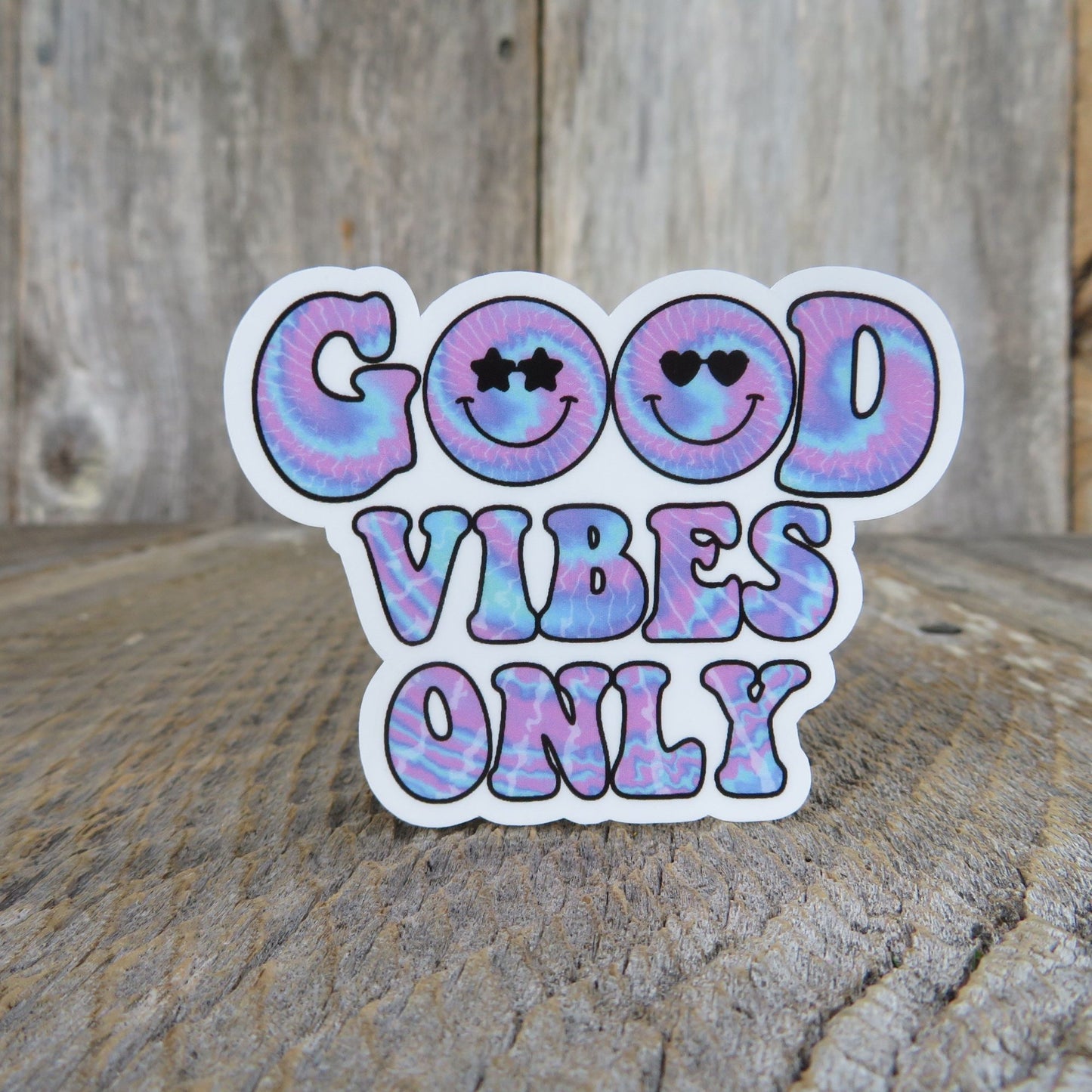 Good Vibes Only Sticker Happy Full Color Positive Saying Water Bottle