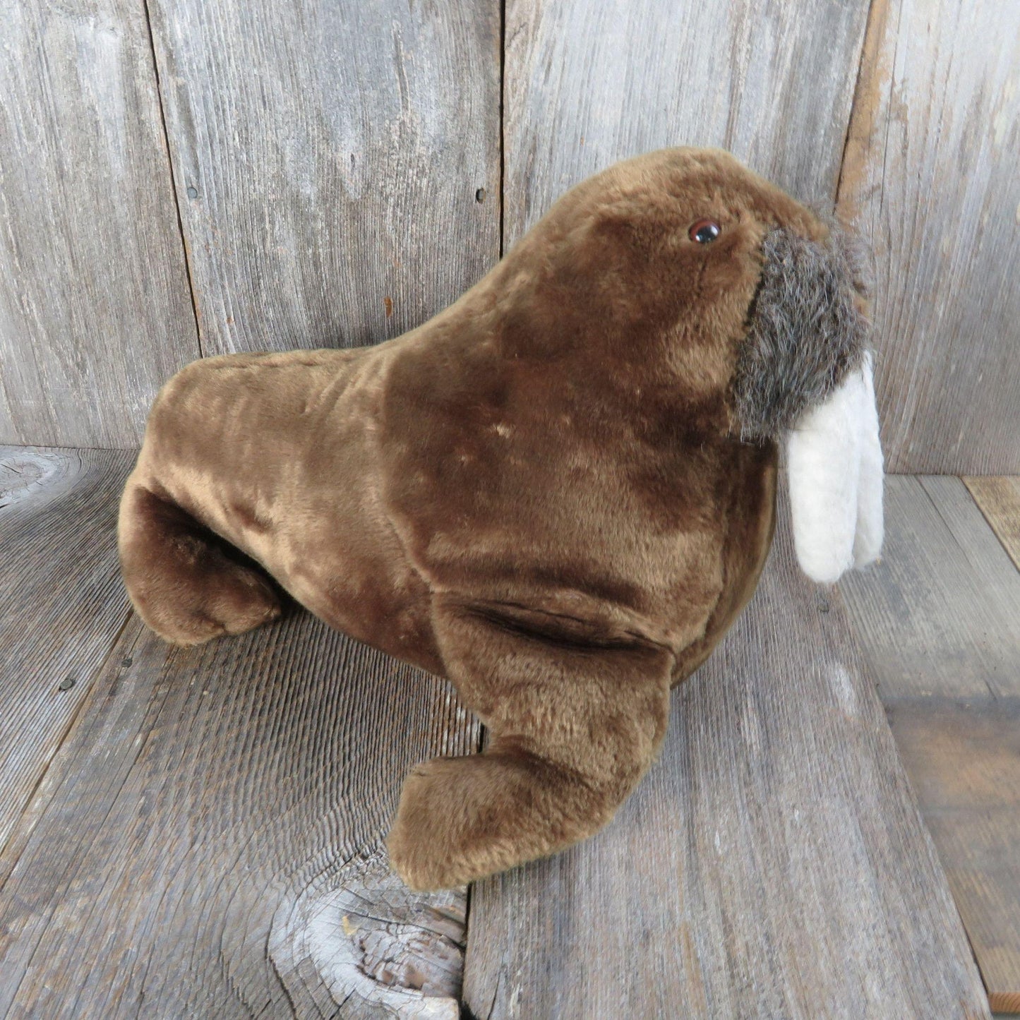 Vintage Walrus Plush Pillow Pets Dakin Dardenelle Brown Tusks Stuffed Animal Korea 1974