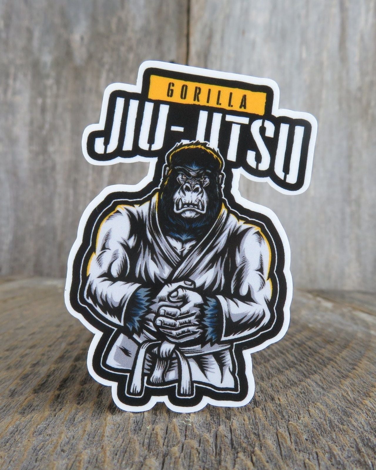 Gorilla Jiu Jitsu Sticker Martial Arts Waterproof Water Bottle Laptop