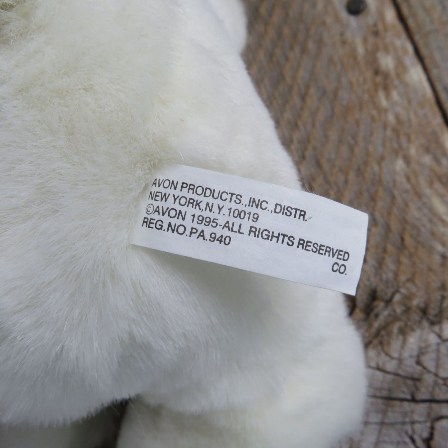 Vintage Bunny Rabbit Plush Avon Green Gingham White Orange Easter Stuffed Animal 1995