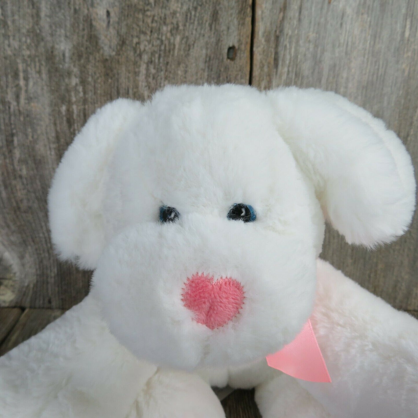 Dog Plush White Pink Paws Nose Puppy Valentine Theme 2021 Bow Animal Adventure