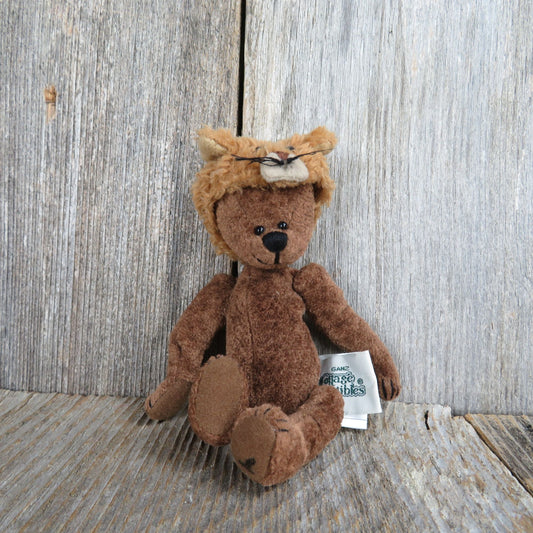 Vintage Teddy Bear Plush Lion Hat Ganz Cottage Collection 1999 Stuffed Animal Miniature Floppy