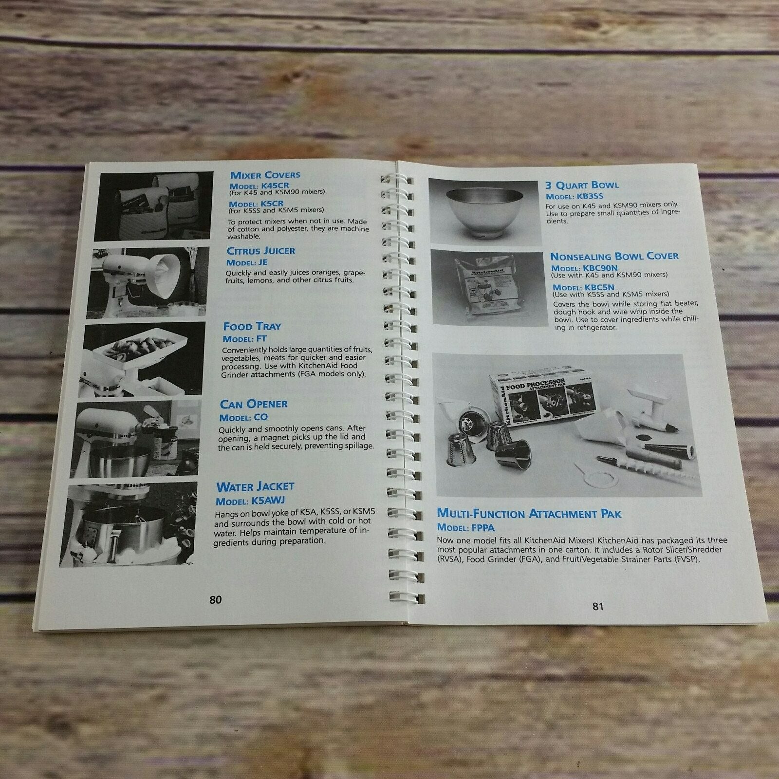 KitchenAid Mixers and Attachments: Recipes and Instructions 1988 Spiral K5SS
