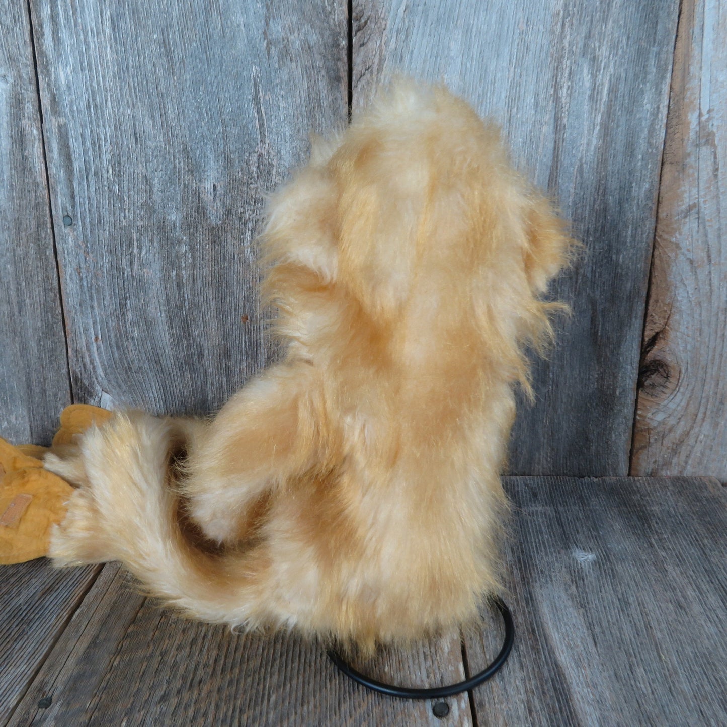 Vintage Monkey Puppet Plush Long Arms Legs Fuzzy Tan Cream Stuffed Animal Toy