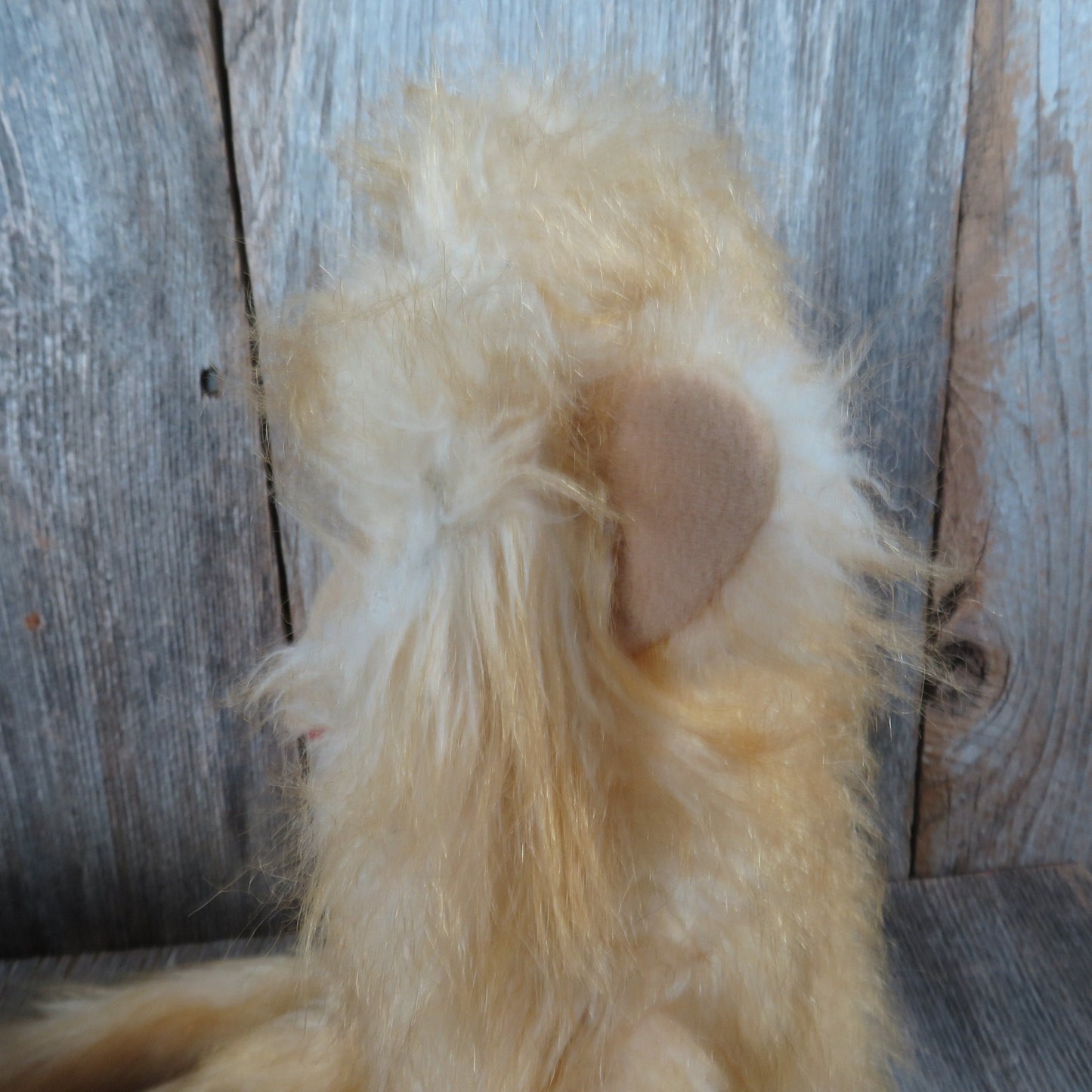 Vintage Monkey Puppet Plush Long Arms Legs Fuzzy Tan Cream Stuffed Animal Toy