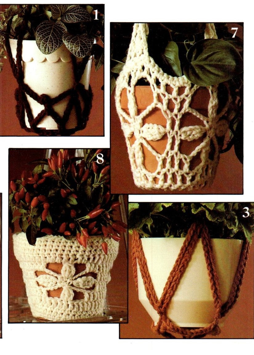 Vintage Crochet Plant Hanger Pattern 8 Styles Download PDF - At Grandma's Table