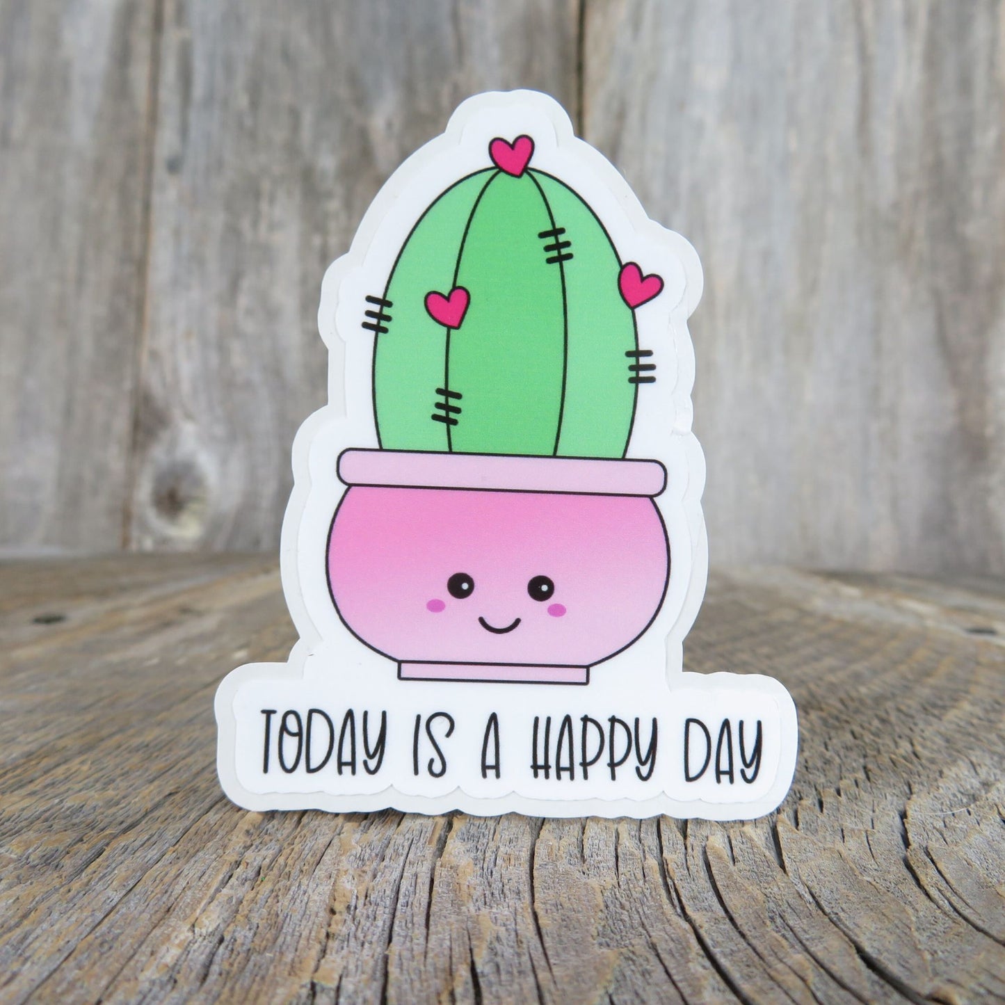 Today is a Happy Day Sticker Full Color Plant Lover Positive Saying Water Bottle