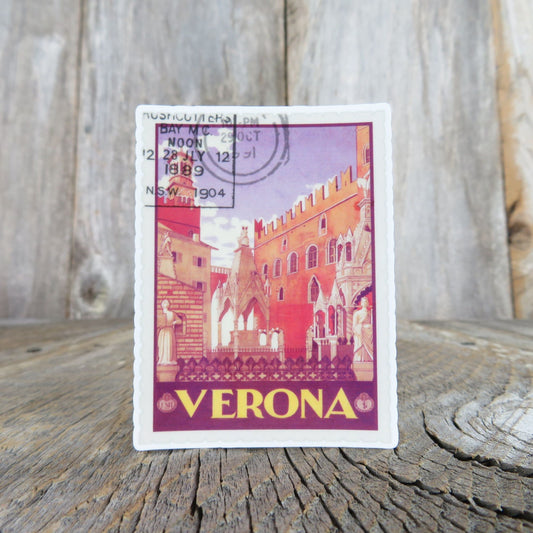 Verona Italy Postal Stamp Sticker Waterproof Travel Souvenir Water Bottle Laptop