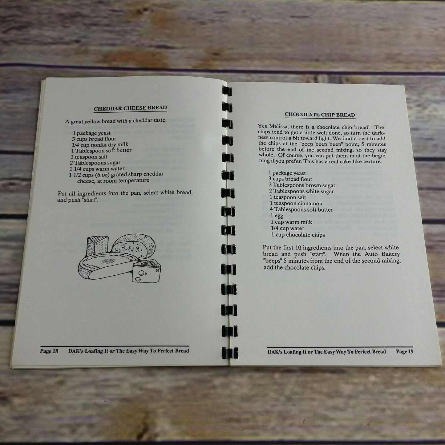 Vintage Cookbook Dak Loafing It Bread Recipes 1988 Spiral Bound Bread Making Guide Bread Machine Booklet