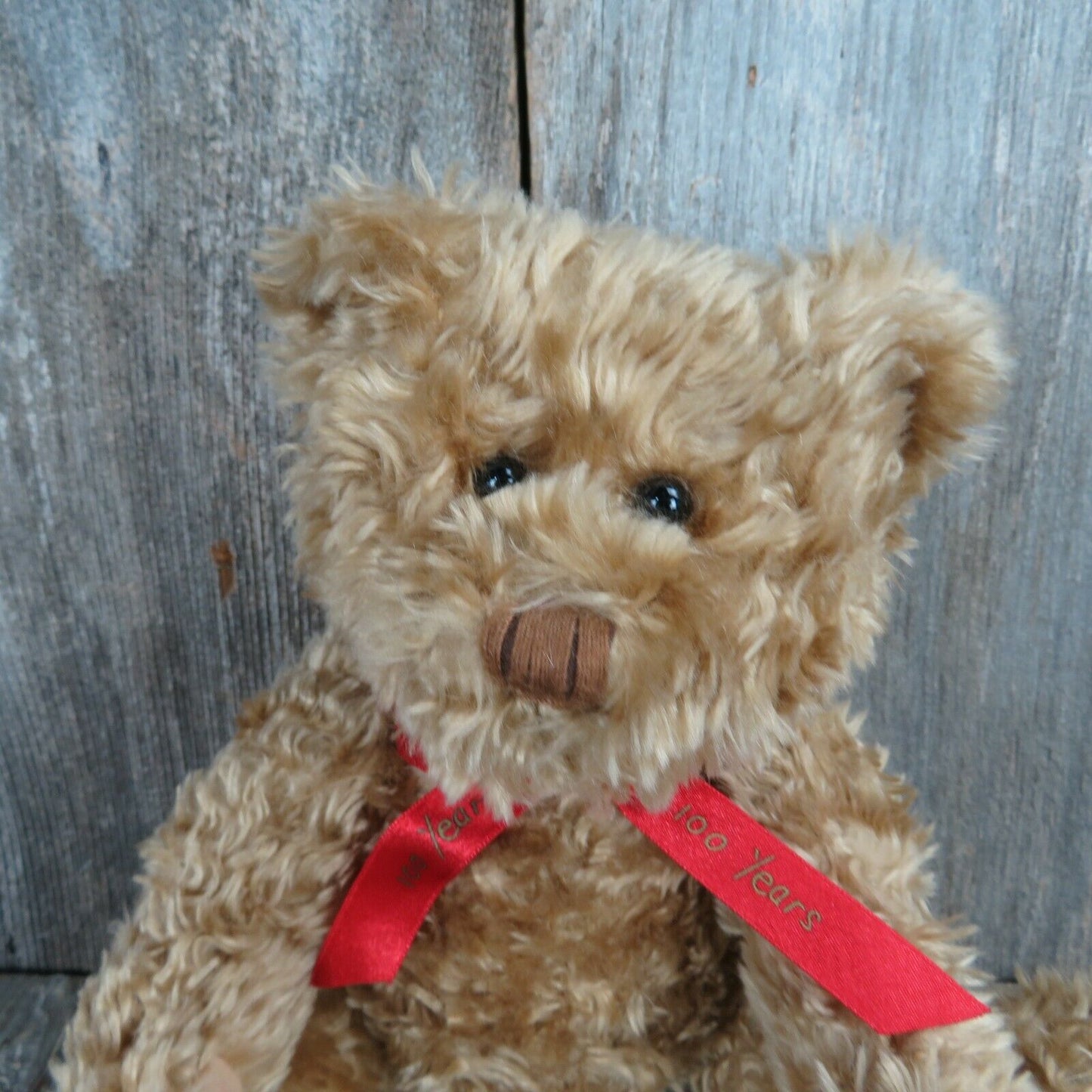 Shaggy Jointed Teddy Bear Plush Stuffed Brown Hallmark 100 Years Anniversary